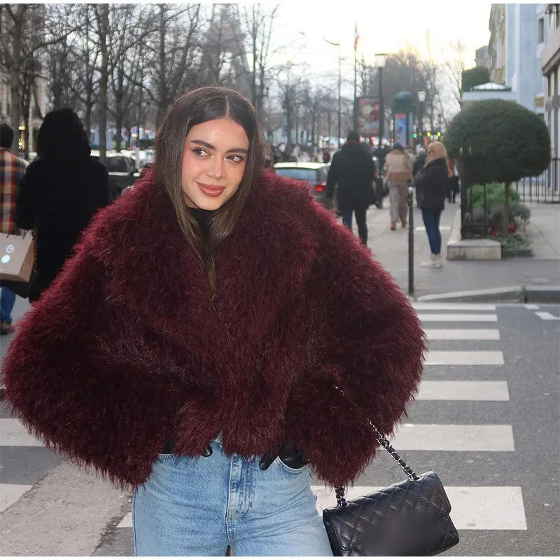 Tan Faux Fur Cardigan Coat