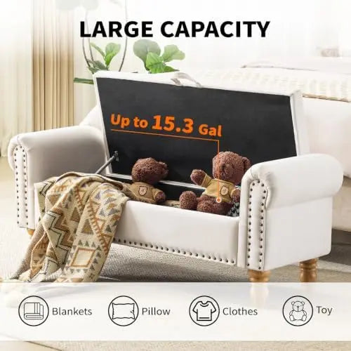 55" Queen End of Bed Storage Bench