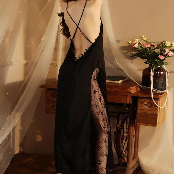 Satin Lace Kimono Robe